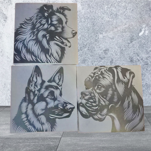 Slate Coaster Set of 3 - Dogs