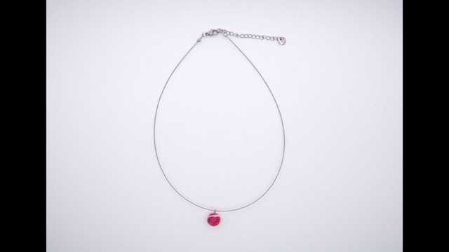 Collier pendentif agate rose