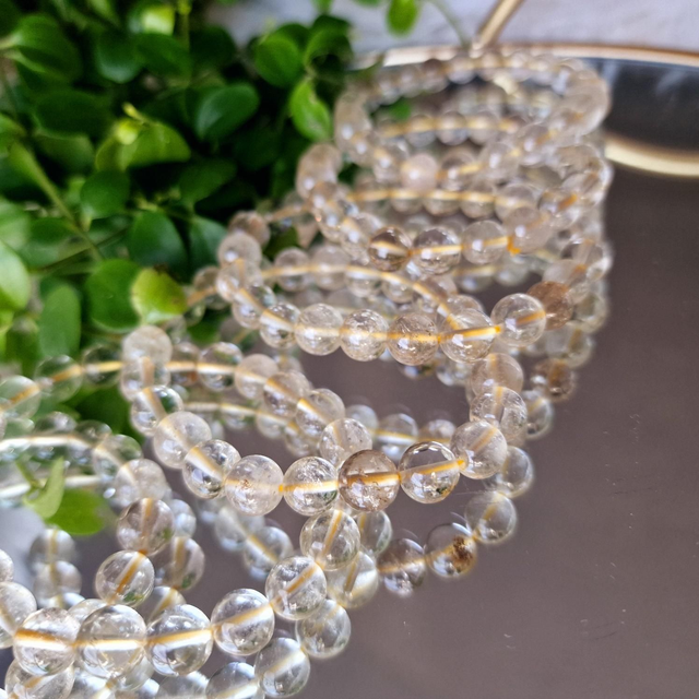 Lemon Citrine 8mm beaded bracelet 