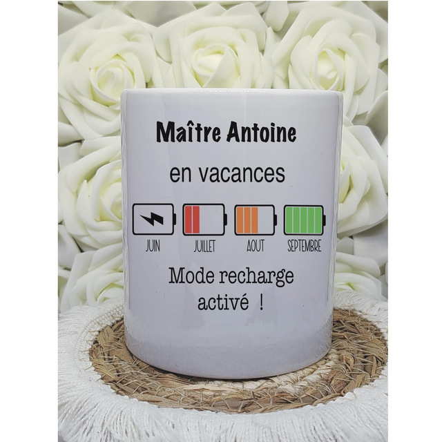 Pot à crayons " maître en vacances" 