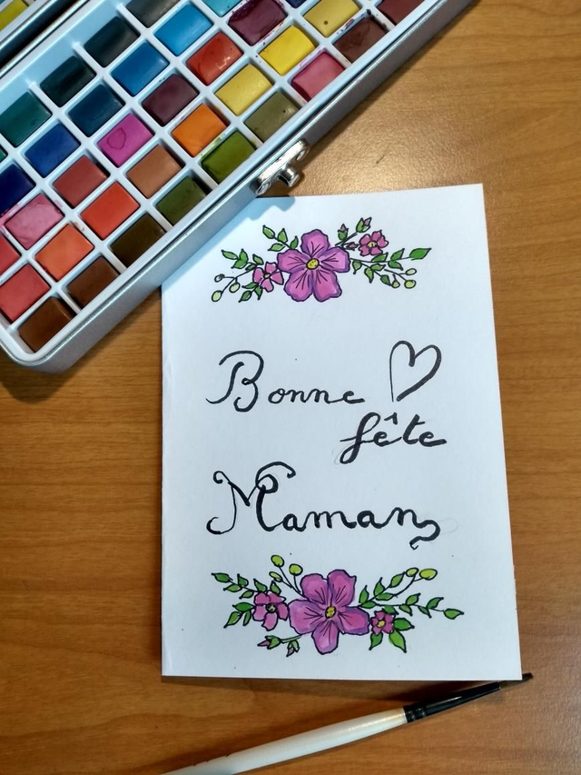 Carte de voeux, carte de fête des mères à l'aquarelle 