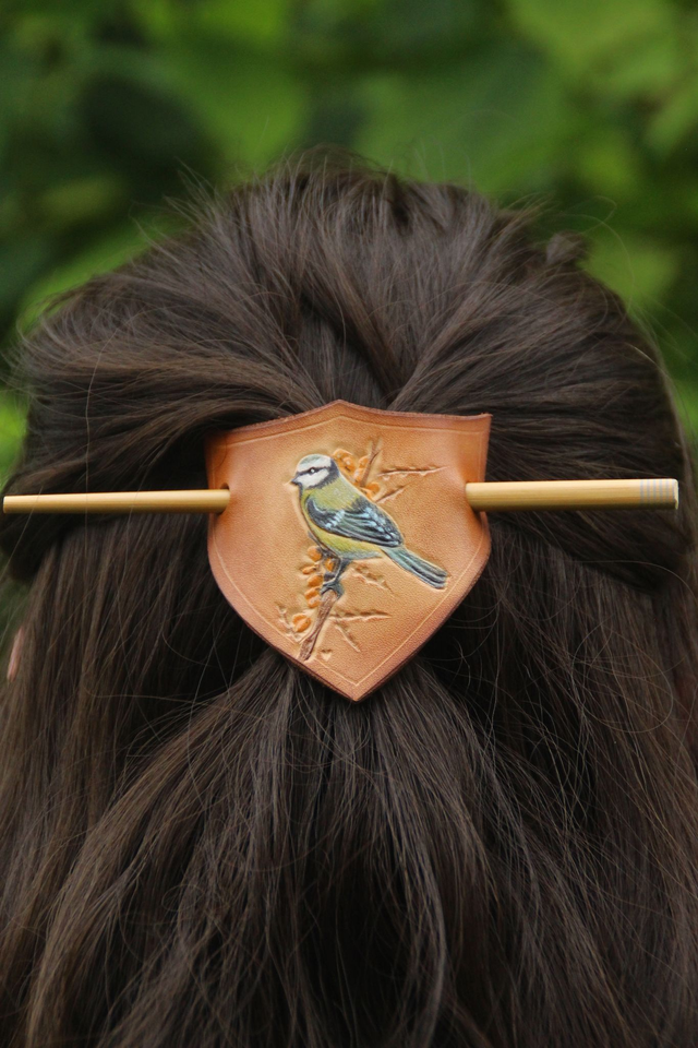 Pic à cheveux mésange bleue