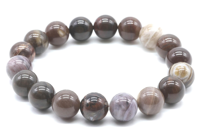 Bracelet Agate Fossile