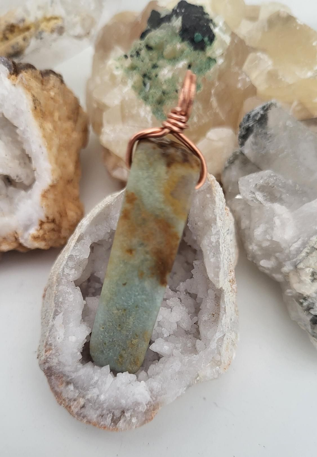 Amazonite pendant - large