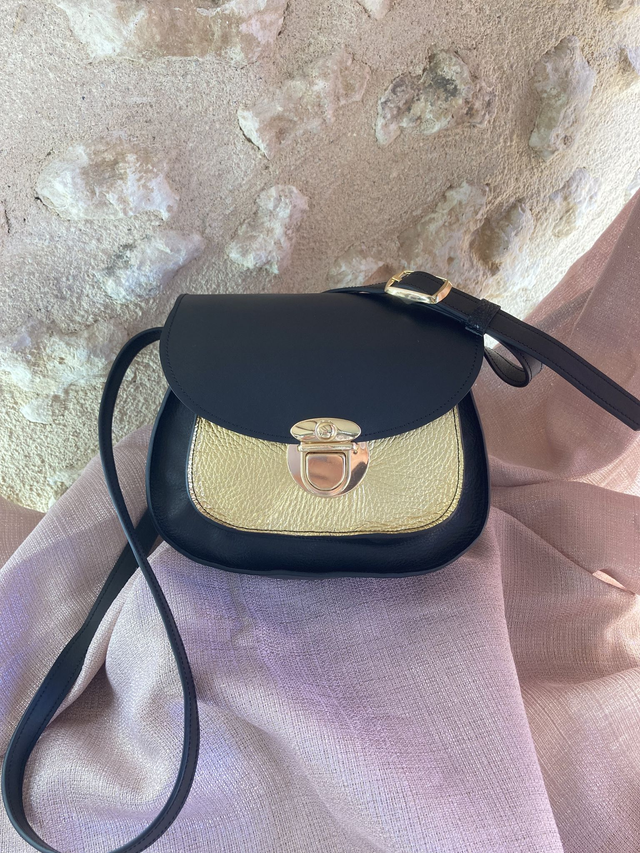 Baroudeuse Cuir Noir et Doré