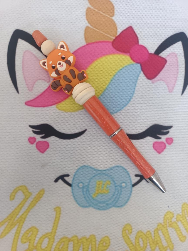 Stylo avec recharge Panda roux 