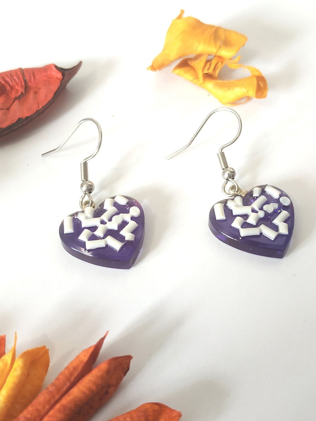 Boucles d'oreilles cœur bleu sucré