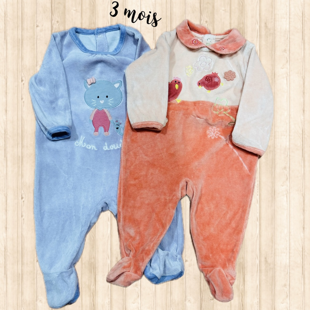 Lot de 2 pyjamas en velours