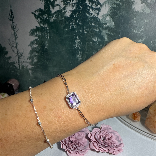 Amethyst s925 adjustable bracelet 