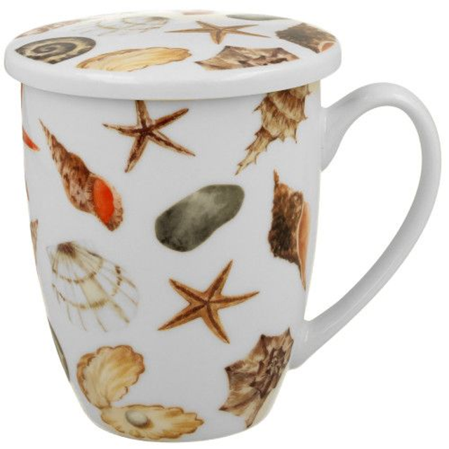 Taza shells, porcelana 0,35 l. filtro y tapa, en caja de regalo. *432