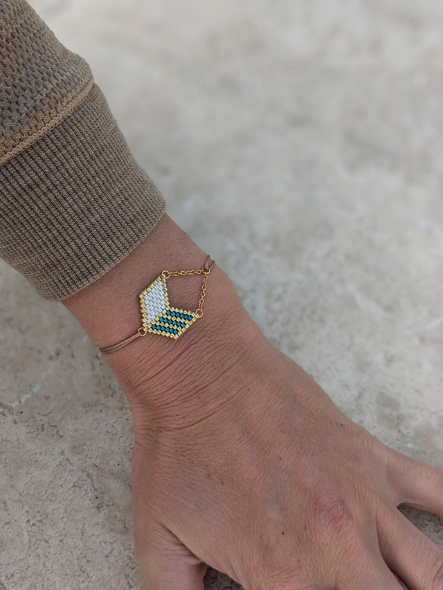 07-Bracelet cordon géométrique