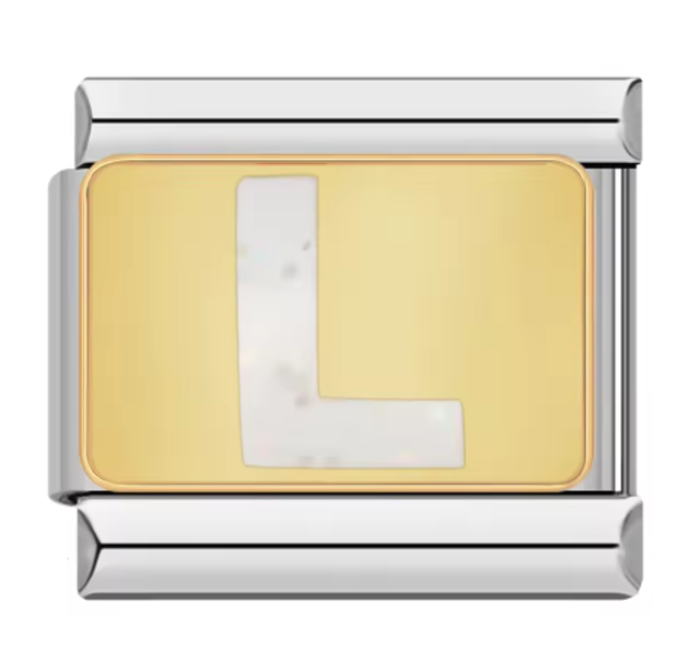Charm "L" Fondo Dorado 