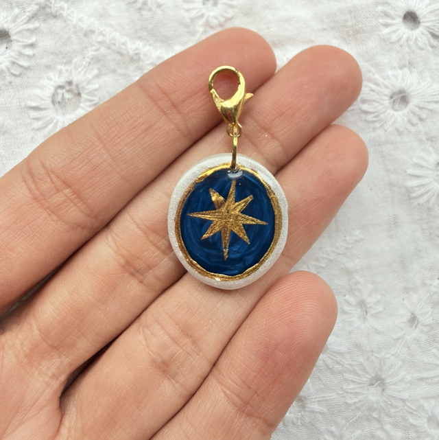 Gold North Star Celestial Style Charm