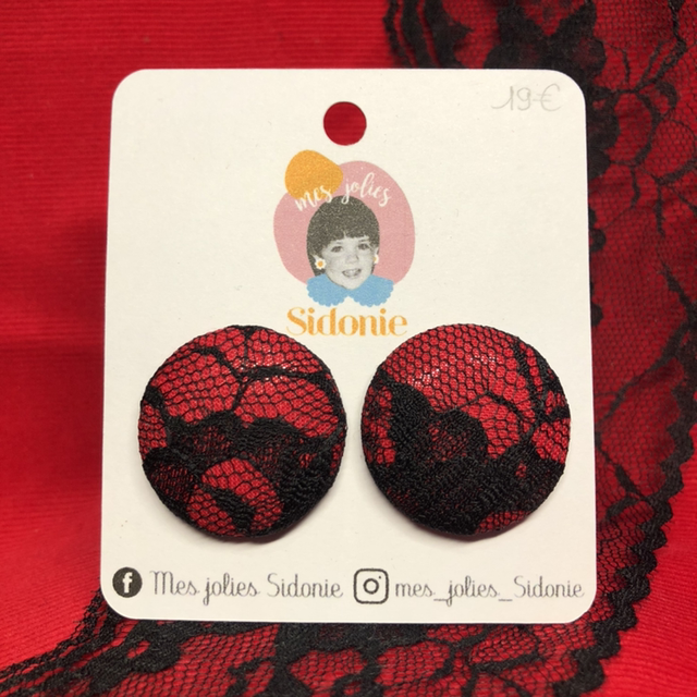 Sidonie rouge dentelle noir