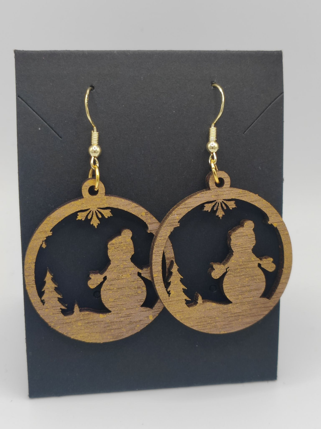 Boucles d'oreille boule "Snowman"