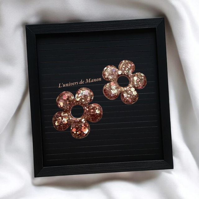 2 Pampilles fleur  (créoles interchangeables)   