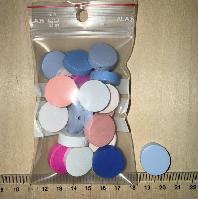 Lot 20 perles bois rond 20 mm