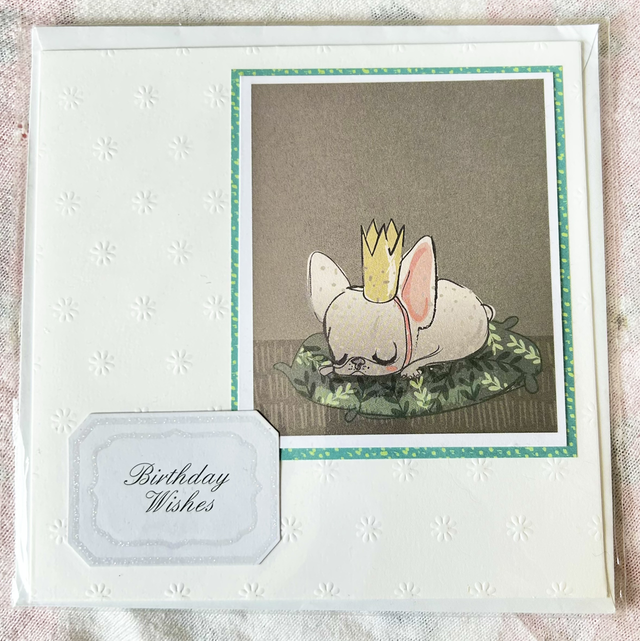 Puppy in crown Birthday Wishes Card