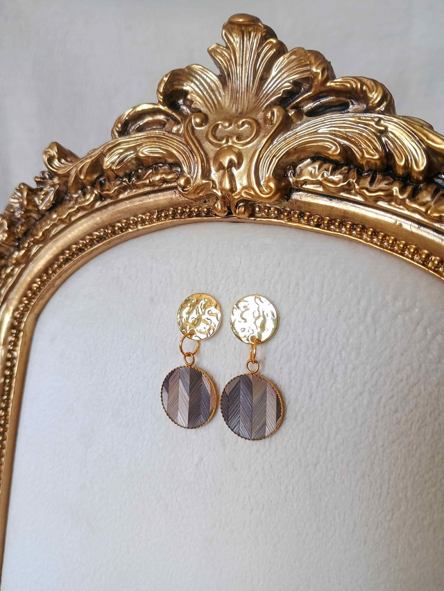 Boucles d'oreilles MARTELÉE Chevron gris