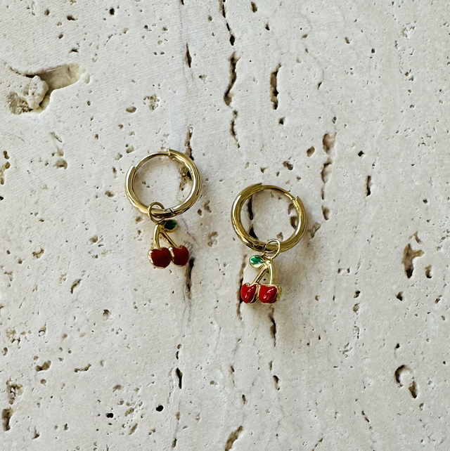 Oorbellen kers goud 