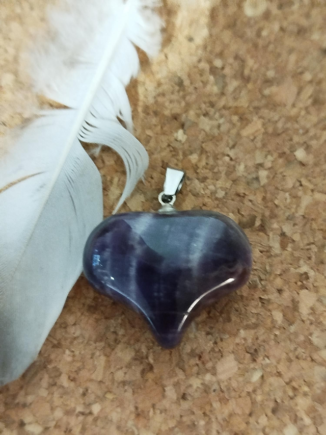 Pendentif coeur améthyste 