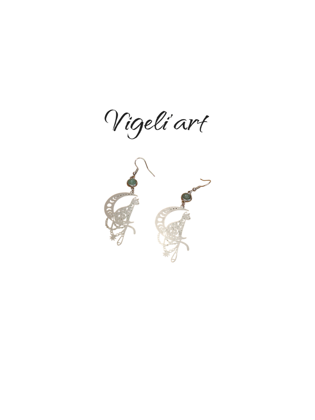 boucles d&#039;oreilles chat 