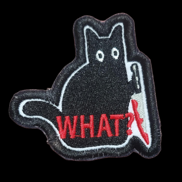 WHAT? Cat - Iron On Patch