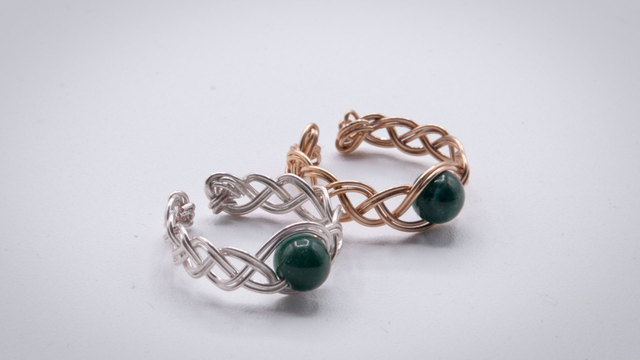 Bague solitaire agate mousse