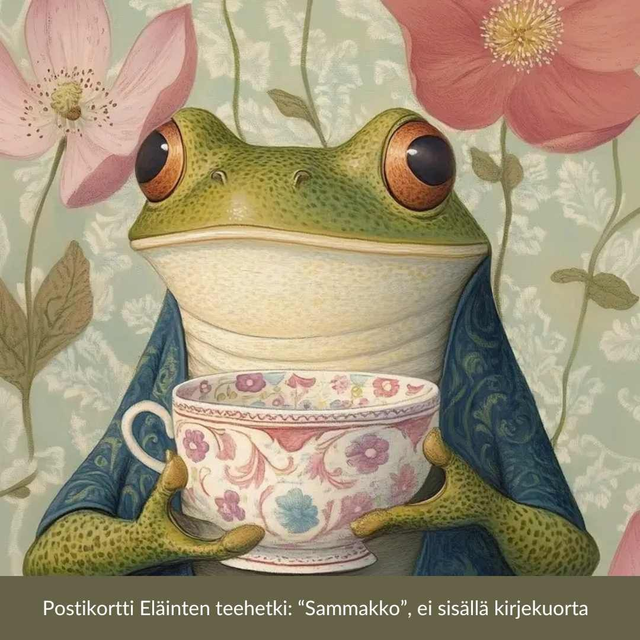 Postikortti Eläinten teehetki: Sammakko