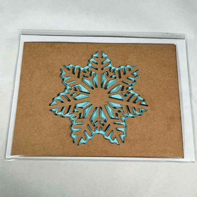 Weihnachtskarte (Schneeflocke) 4-Seitig