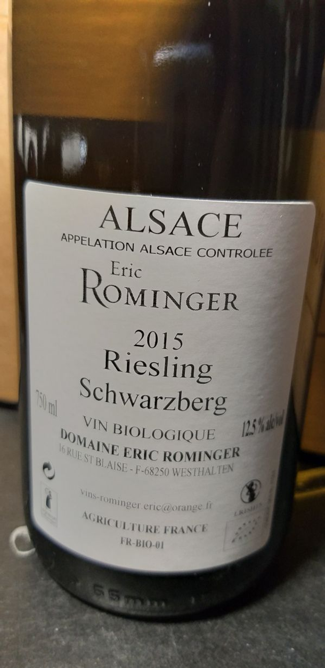Riesling Grand Cru Saering 2017 - Blanc Sec Tranquille - Domaine Eric Rominger (Claudine Sutter-Rominger)