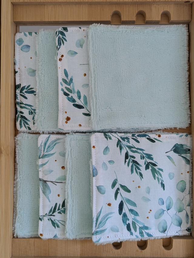 Ensemble panier avec lots de 8 lingettes et de 8 carrés visage - Aqua