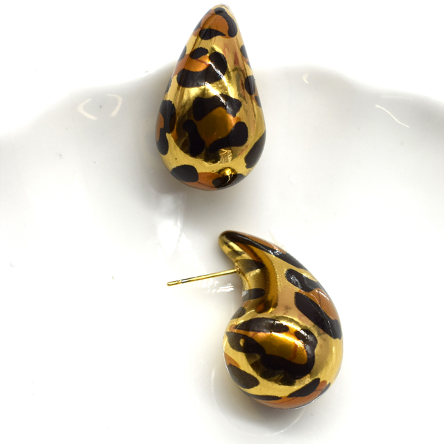Boucles goutte léopard 