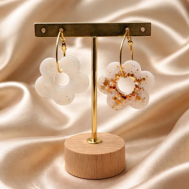 Boucles anneaux fleurs -Collection Minérale origine