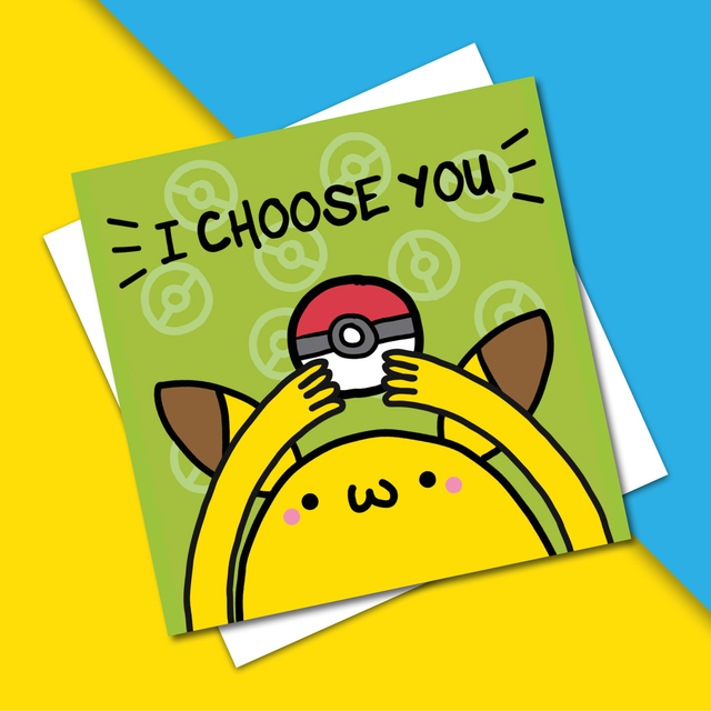 I Choose You Pikachu Greetings Card