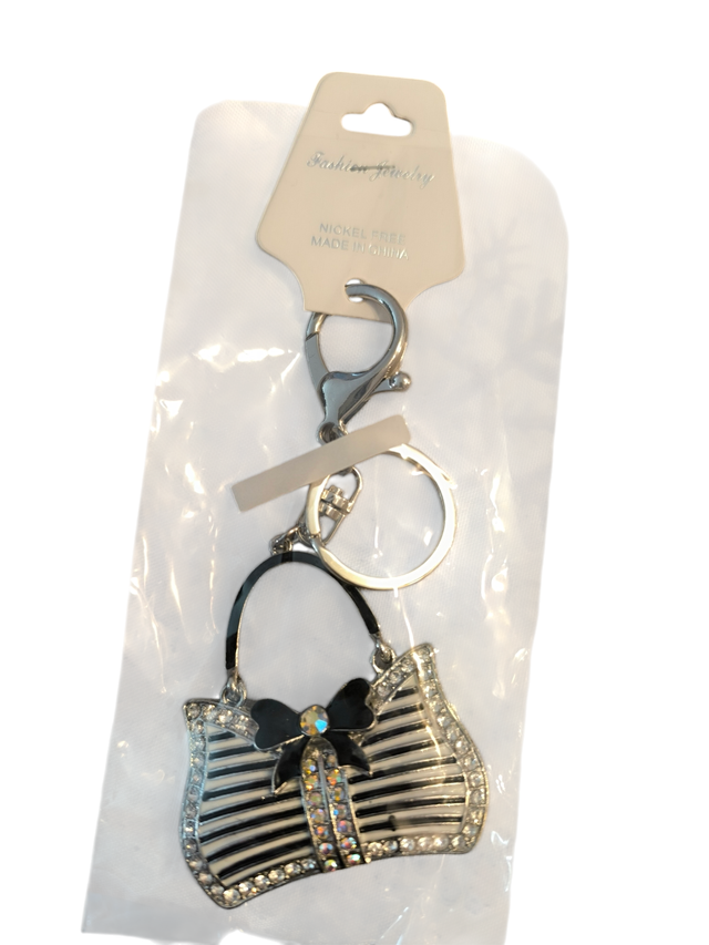 Porte clé sac à main strass