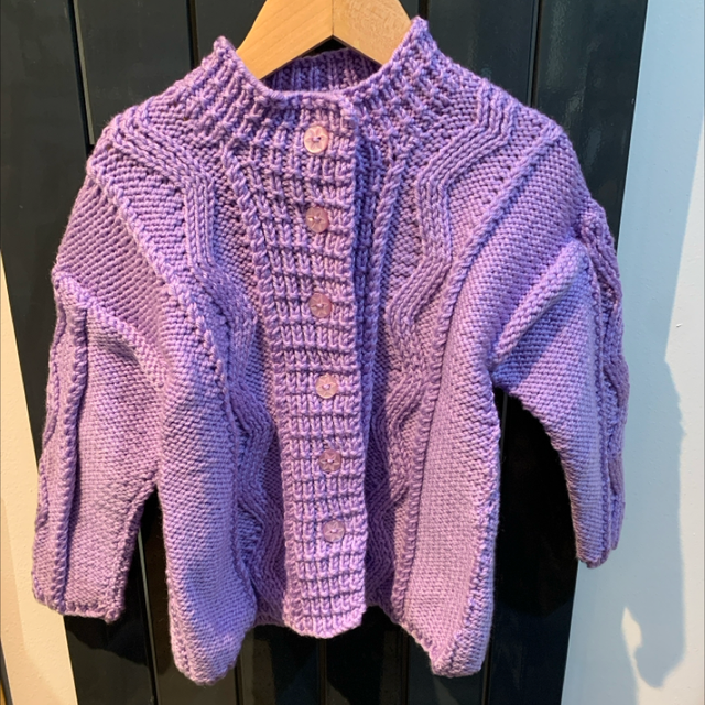 Hand Knitted Lilac Cable Jacket 