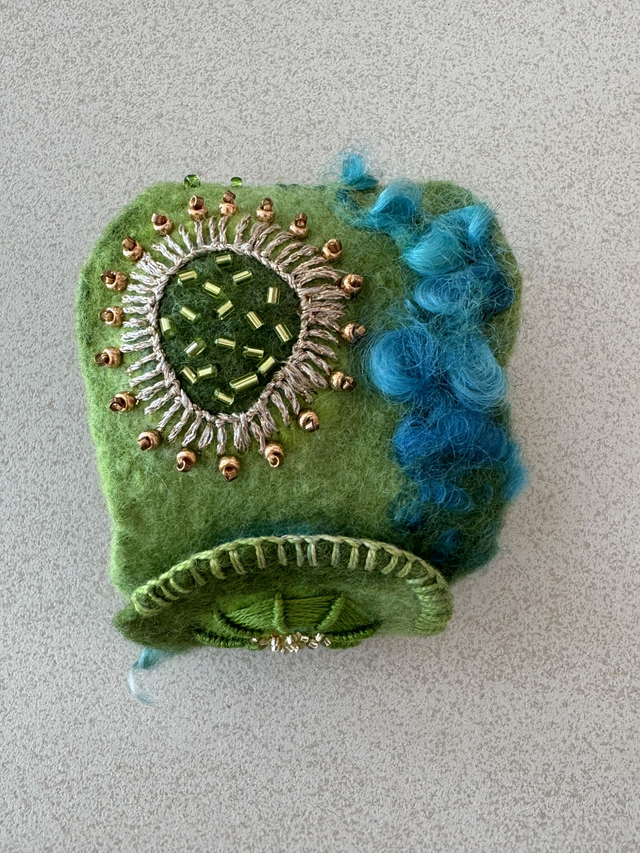Filzarmband II - Einzelstück aus meiner 5-teiligen Miniserie "Grün & Türkis"