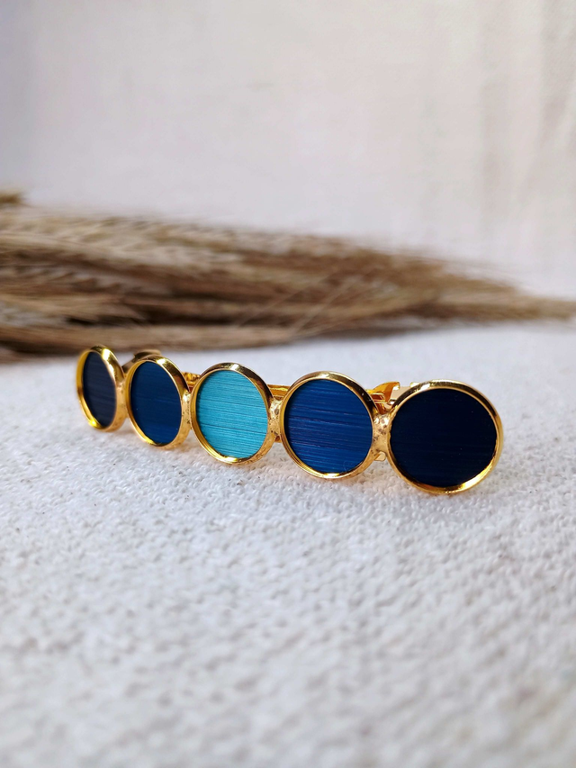 Barrette à cheveux dorée - Bleu des Mers