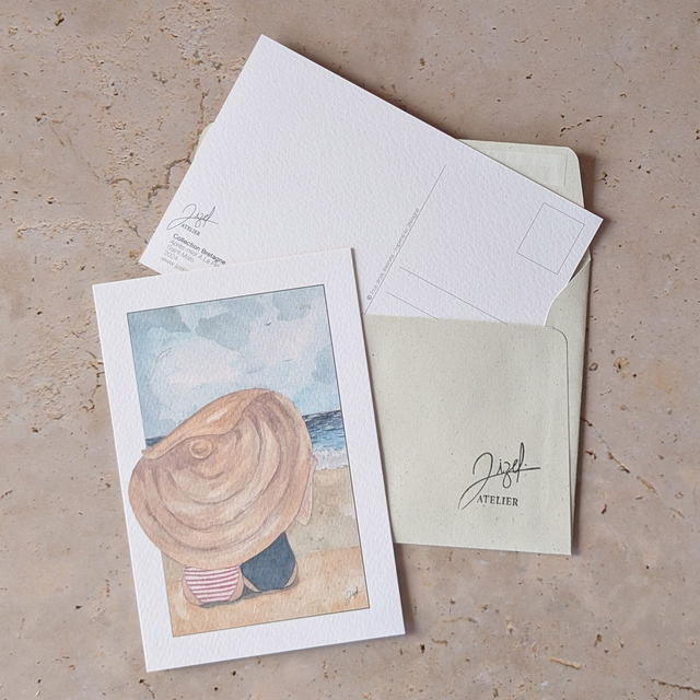 Carte postale - Bretagne - Après-Midi à la Plage 2