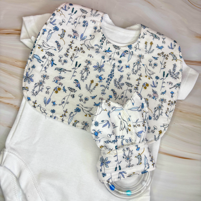 Traditional Bib & Rattle Ring Gift Box Duo