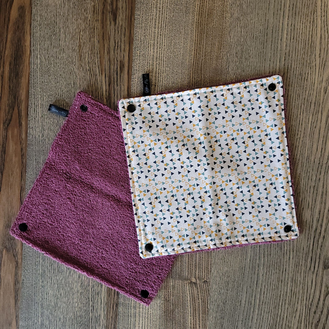 Essuie-tout lavable : triangles, prune