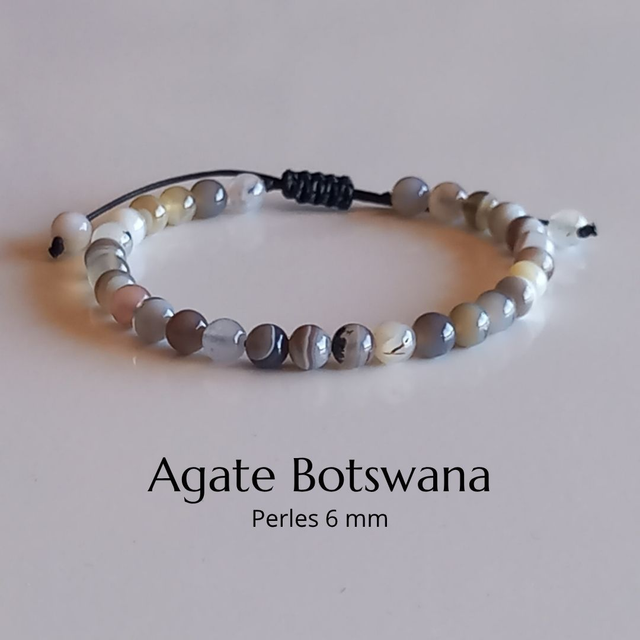 Bracelet ajustable en Agate Botswana