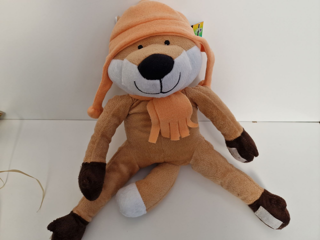 Peluche Renard Avec Plaid Orange