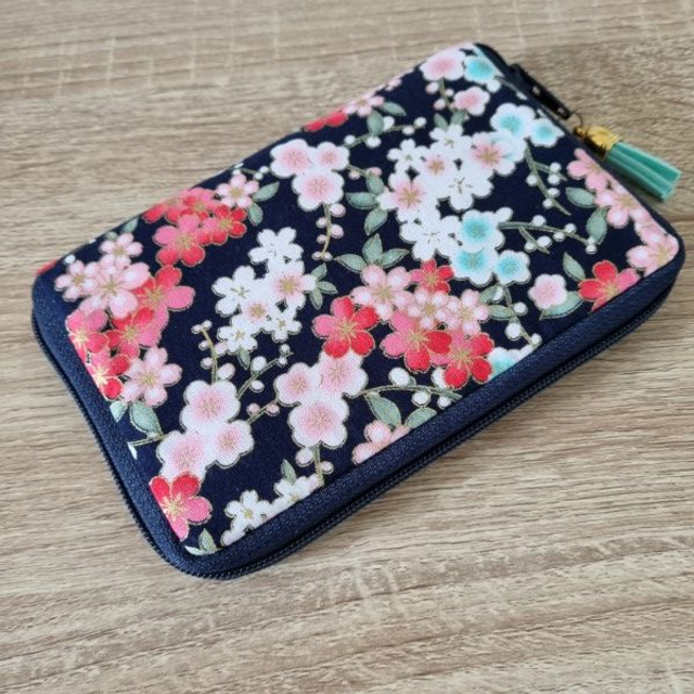 Portefeuille court zippé "Nina" bleu marine