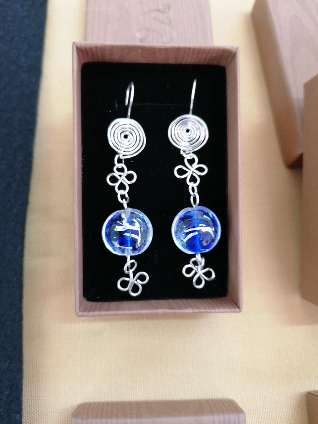 Aretes fantasía azul