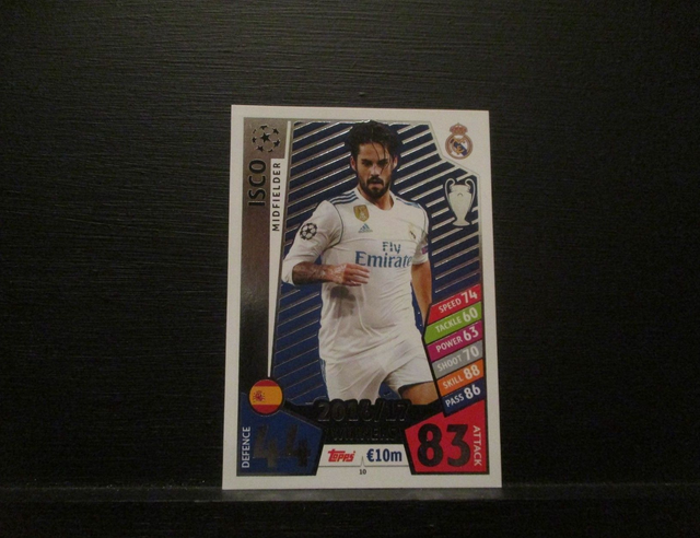 Isco - UEFA Champions League Match Attax 2017/18 Original Trading Card #10