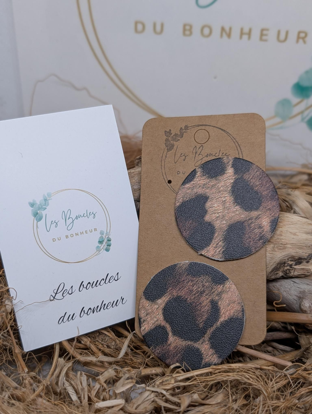 Boucles d&#039;oreilles Moon léopard nc022