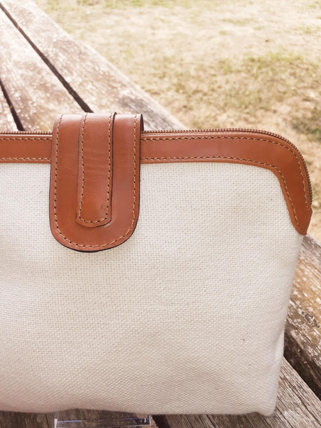 Pochette à main cuir Camel 