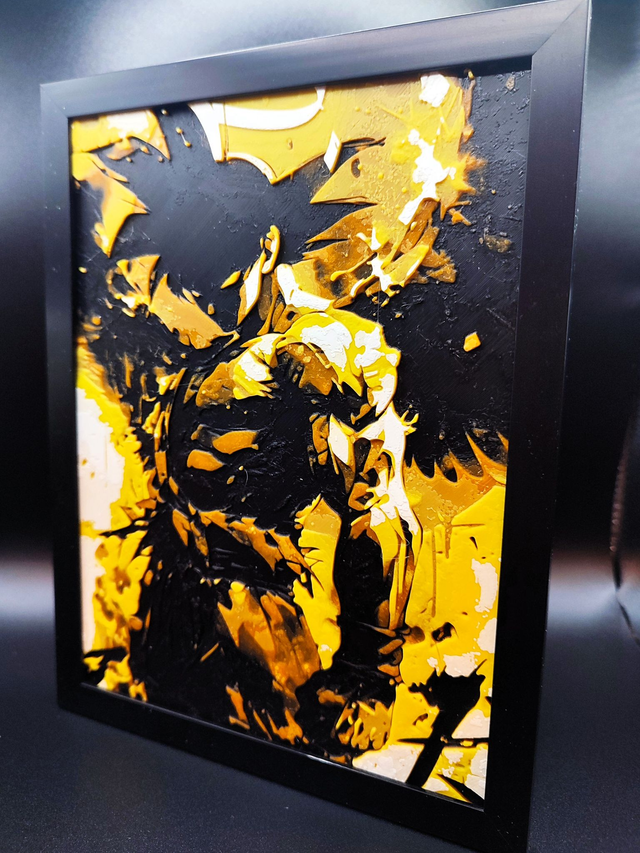 Cadre décoratif 3D personnalisé – 15×20 cm - Manga Style Goku DBZ